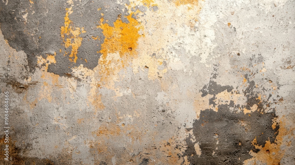 Fototapeta premium Yellow paint on wall wall surface covered with vibrant yellow paint showcasing texture and color