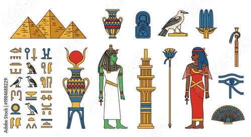 Ancient Egyptian Symbols: Pyramids, Hieroglyphs, Gods, and Goddesses