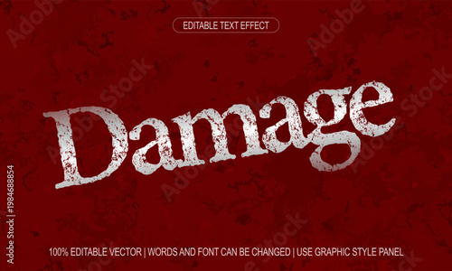 Damage Editable Text Effect – Grunge Distressed Horror Style Graphic Style
