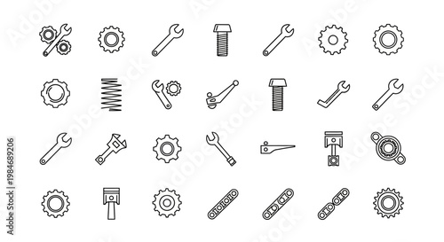 Collection of various tool icons.