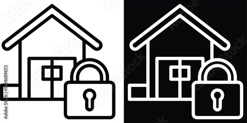 closure Two-tone version in black and white background