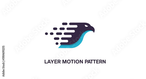 Dynamic Eagle Head Logo with Speed Lines - Abstract Motion Icon