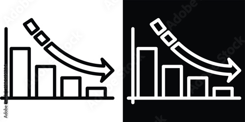 decline Two-tone version in black and white background