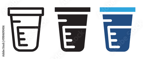 Urine test icon set medical laboratory and diagnostic analysis symbols in outline and solid style vector illustration collection