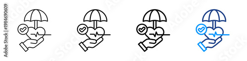 Health Insurance Icon Different Style Outline Collection Set.