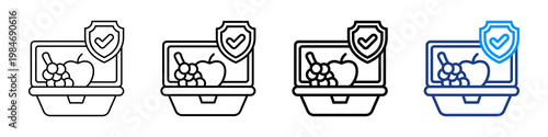 Food Security Icon Different Style Outline Collection Set.