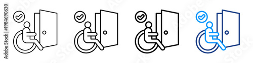 Accessibility Icon Different Style Outline Collection Set.