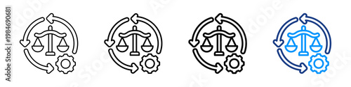 Legal Reform Icon Different Style Outline Collection Set.