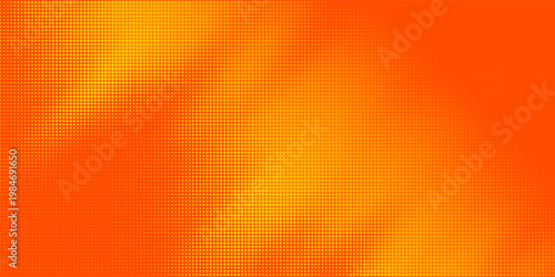 Bright Orange Yellow Halftone Gradient Background with Retro Pop Art Dot Pattern
