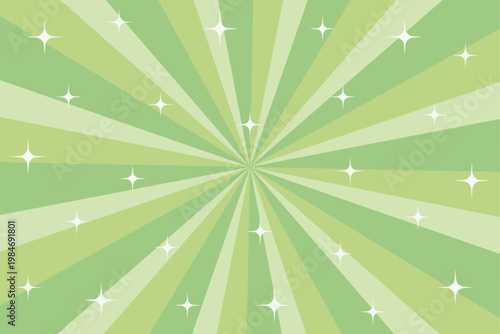 グリーンカラーのキラキラサンバースト背景