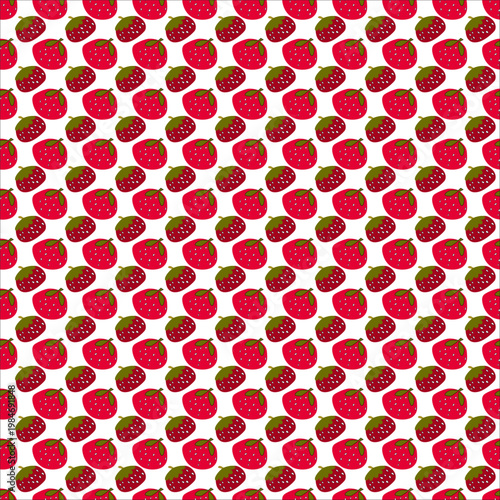 Vector seamless pattern with strawberries and raspberries on a white isolated background.
