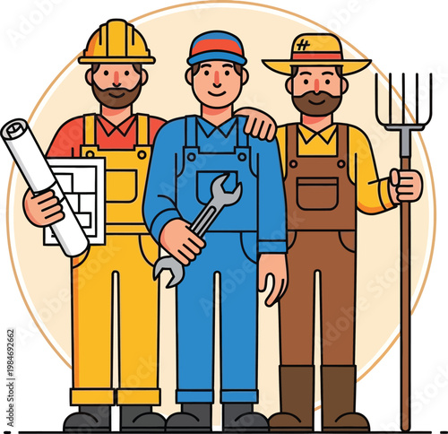 Diverse group of skilled tradespeople a celebration of labor and craftsmanship