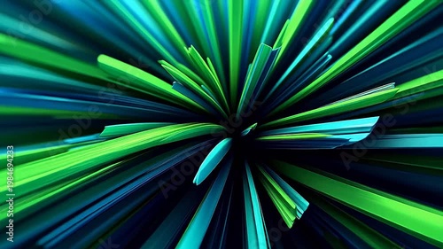 Digital blue and green 3d geometric abstract  background