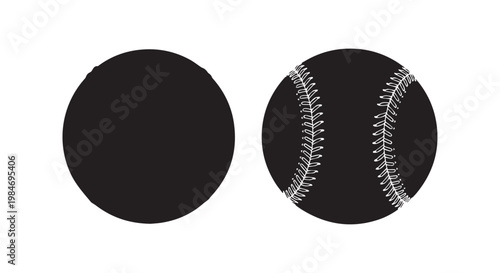 Baseball vector icon. black baseball isolated on white background. sports equipment vector.