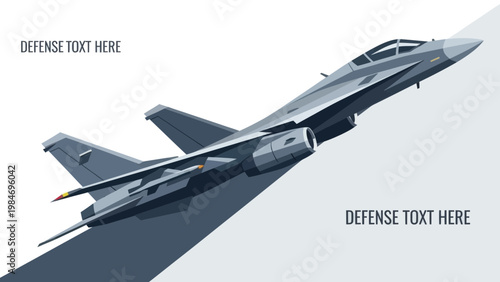 Modern Military Fighter Jet Ascending