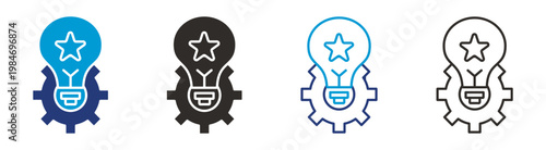 innovation icon set multiple style collection	
