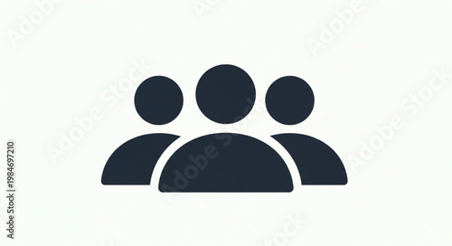 Three People Icon Representing Teamwork and Community.
