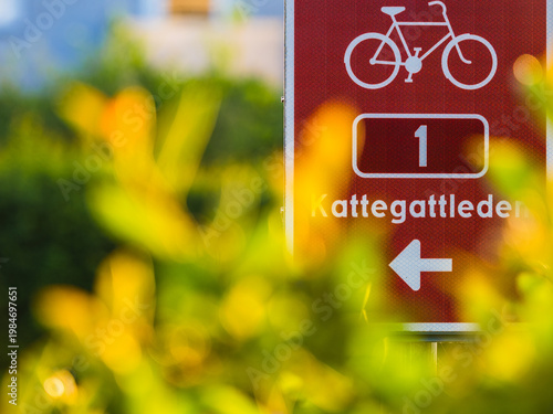 Kattegattleden sign marks Sweden's first National Cycle Route for biking enthusiasts exploring nature