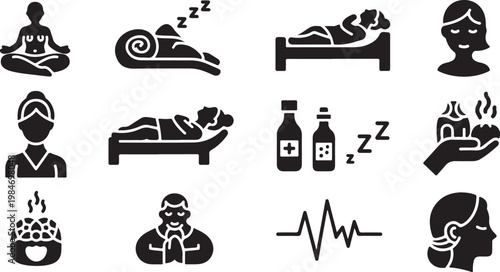 Sleep and Health Icons for Medical Concepts