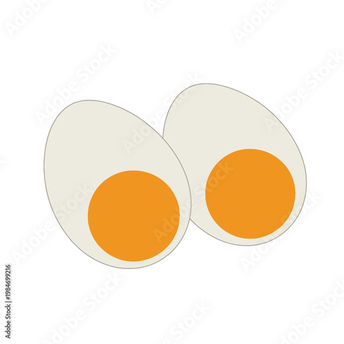 Fried Eggs Minimal Flat Illustration Breakfast Food Simple Vector Design