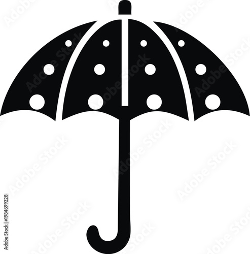 black umbrella isolated on white