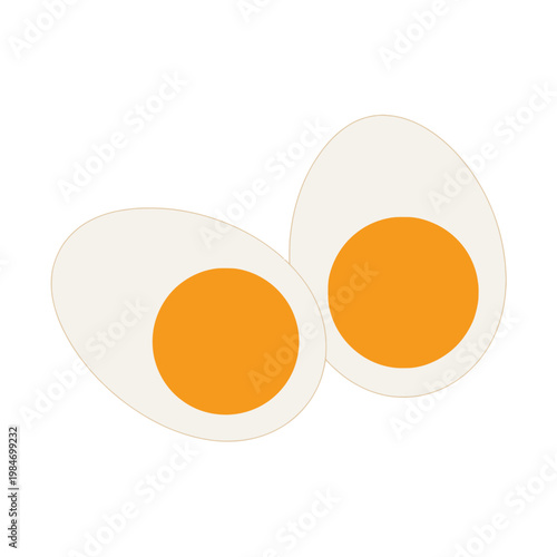 Fried Eggs Minimal Flat Illustration Breakfast Food Simple Vector Design