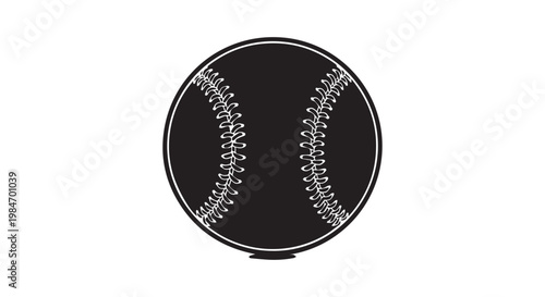 Classic baseball with prominent stitching, a timeless sports icon, perfect for various athletic themes.
