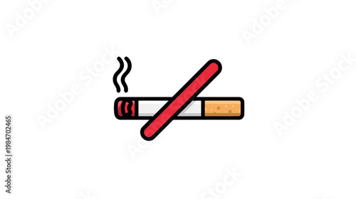 No Smoking Sign with Red Slash Symbol