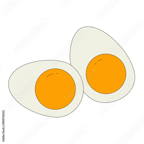 Fried Eggs Minimal Flat Illustration Breakfast Food Simple Vector Design