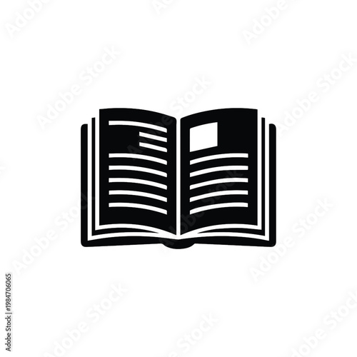 A simple black and white icon depicts an open book suggesting knowledge learning and storytelling