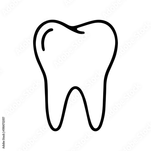 Simple Tooth Line Art Icon
