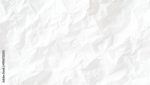 Crumpled white paper texture background with wrinkled and folded surface closeup