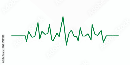 A green ekg pulse line forming a heart shape on a medical monitor displays a steady heartbeat rhythm through a digital cardiogram wave for healthcare and hospital diagnostic charts
