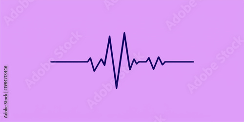 Abstract cardiogram medical illustration featuring a heart and stethoscope with a pulse ekg line representing health cardiology and healthcare technology in a hospital setting