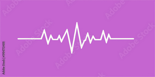 Heartbeat on monitor forming heart shape ECG line medical illustration with pulse wave