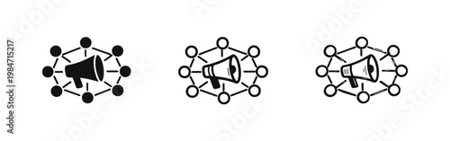 Social Network Marketing Broadcast Icon Set