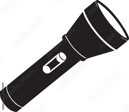flashlight  torch silhouette icon vector .
