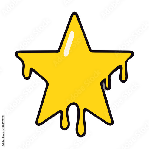Melting Yellow Star Graphic Icon