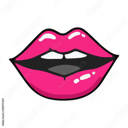 Pop Art Pink Lips Illustration