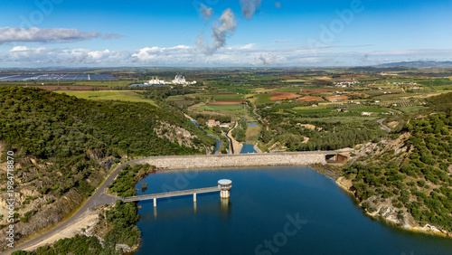 Dam Structure and Reservoir Cadiz Spain Water Infrastructure