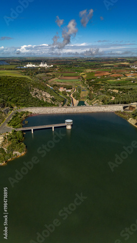 Large Reservoir in Cadiz Spain Aerial Landscape Water Storage