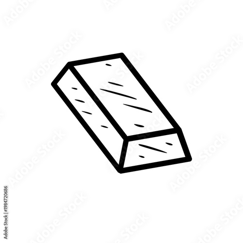 Hand drawn gold bar ingot doodle vector illustration