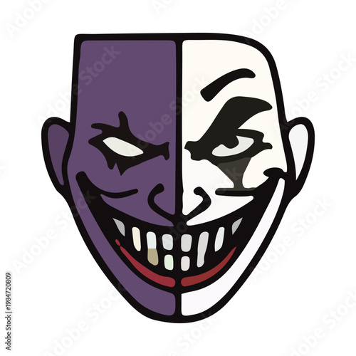 Evil Jester Mask Illustration