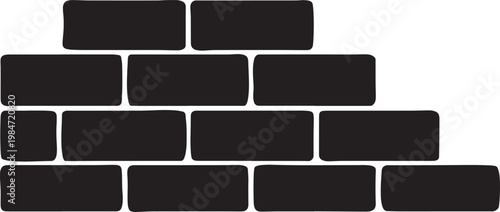Brick wall icon – construction blocks vector silhouette design .