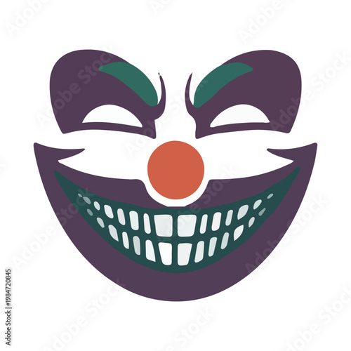 Evil Clown Mask Graphic Illustration