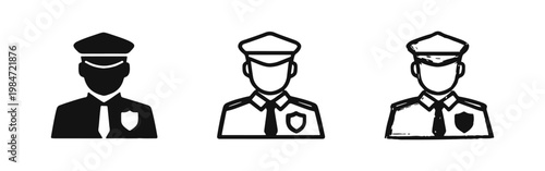 Security Guard and Police Officer Avatar Icons