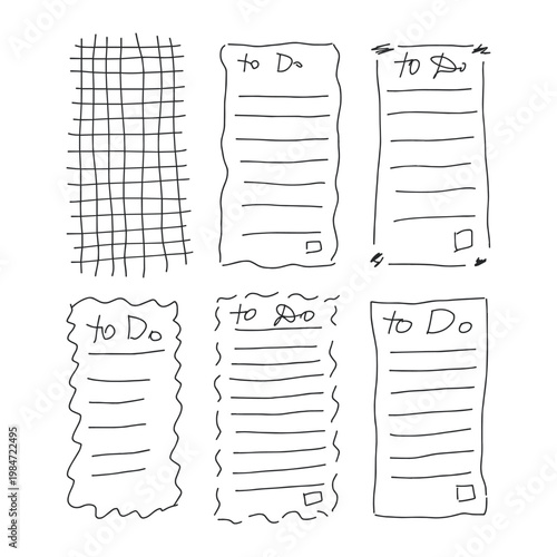 To Do List Doodle Vector Set