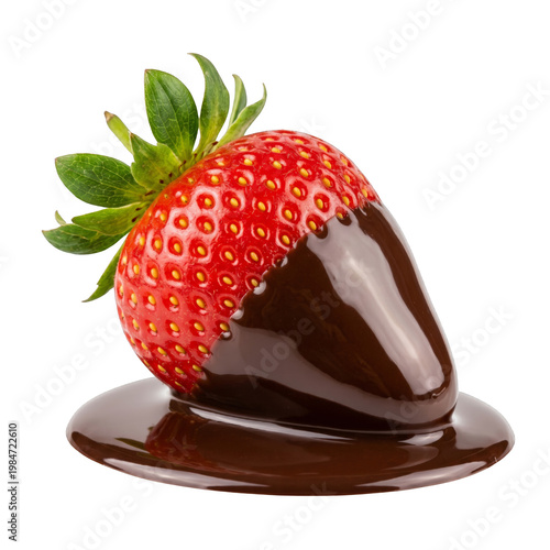 3D Strawberry Dipped in Chocolate Clay Style Gourmet Food