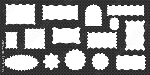 Wavy scallop edge frame set vector