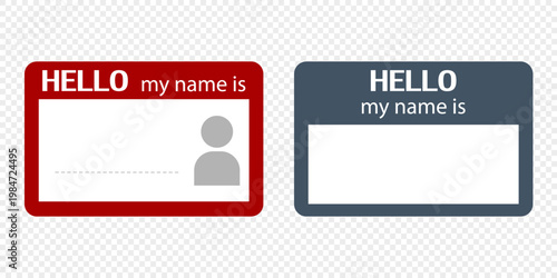 Hello my name set vector cards